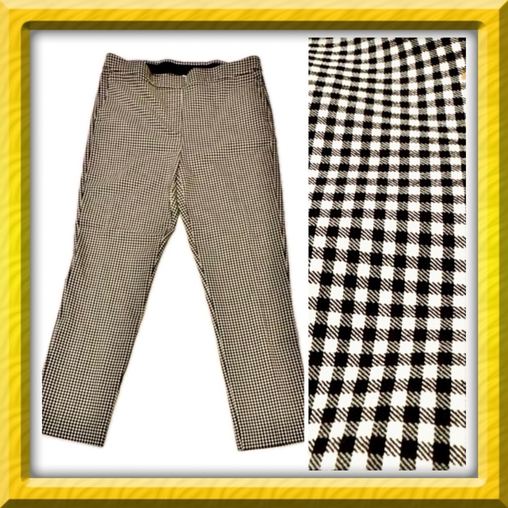 Pants - Nicole Miller pull on leggings - black & white checked - sz 12 BOGO